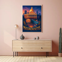 Massachusetts State Capitol Poster