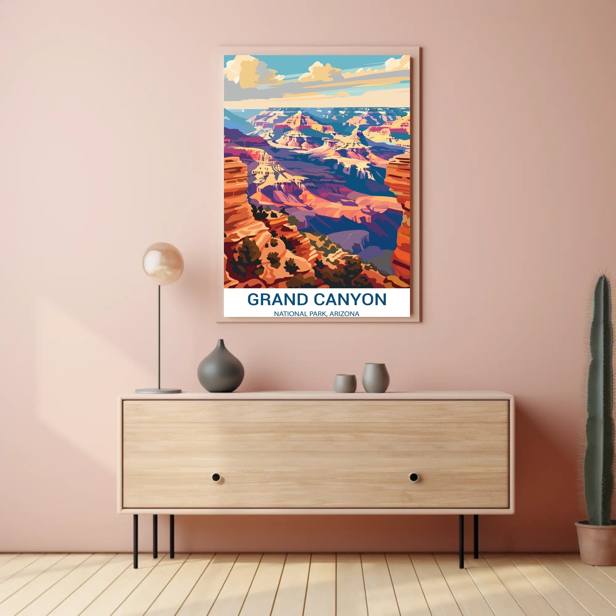 Grand Canyon Majesty in Vibrant Tones National Park Poster