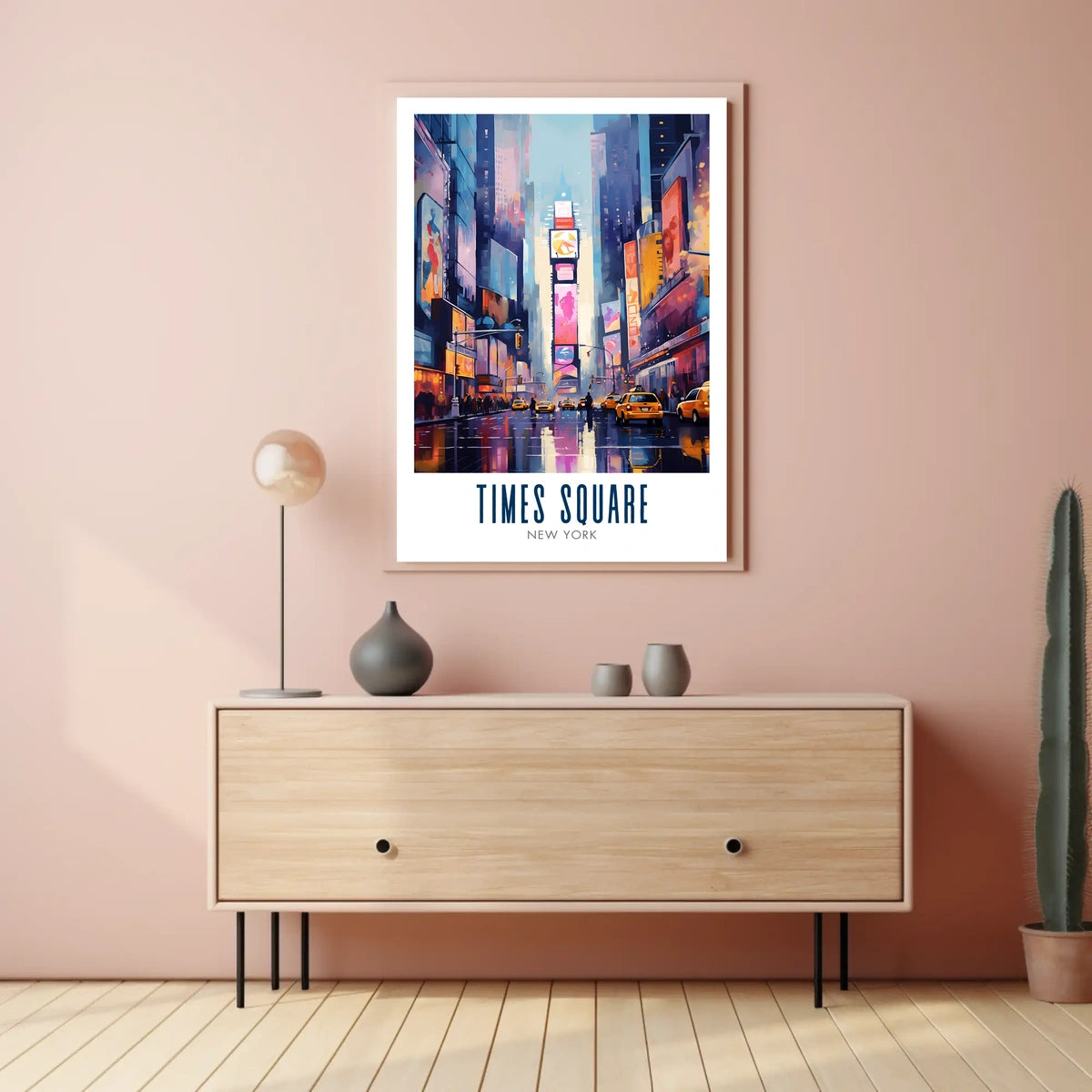 Times Square Vibrant Urban Life Poster Modern Wall Art