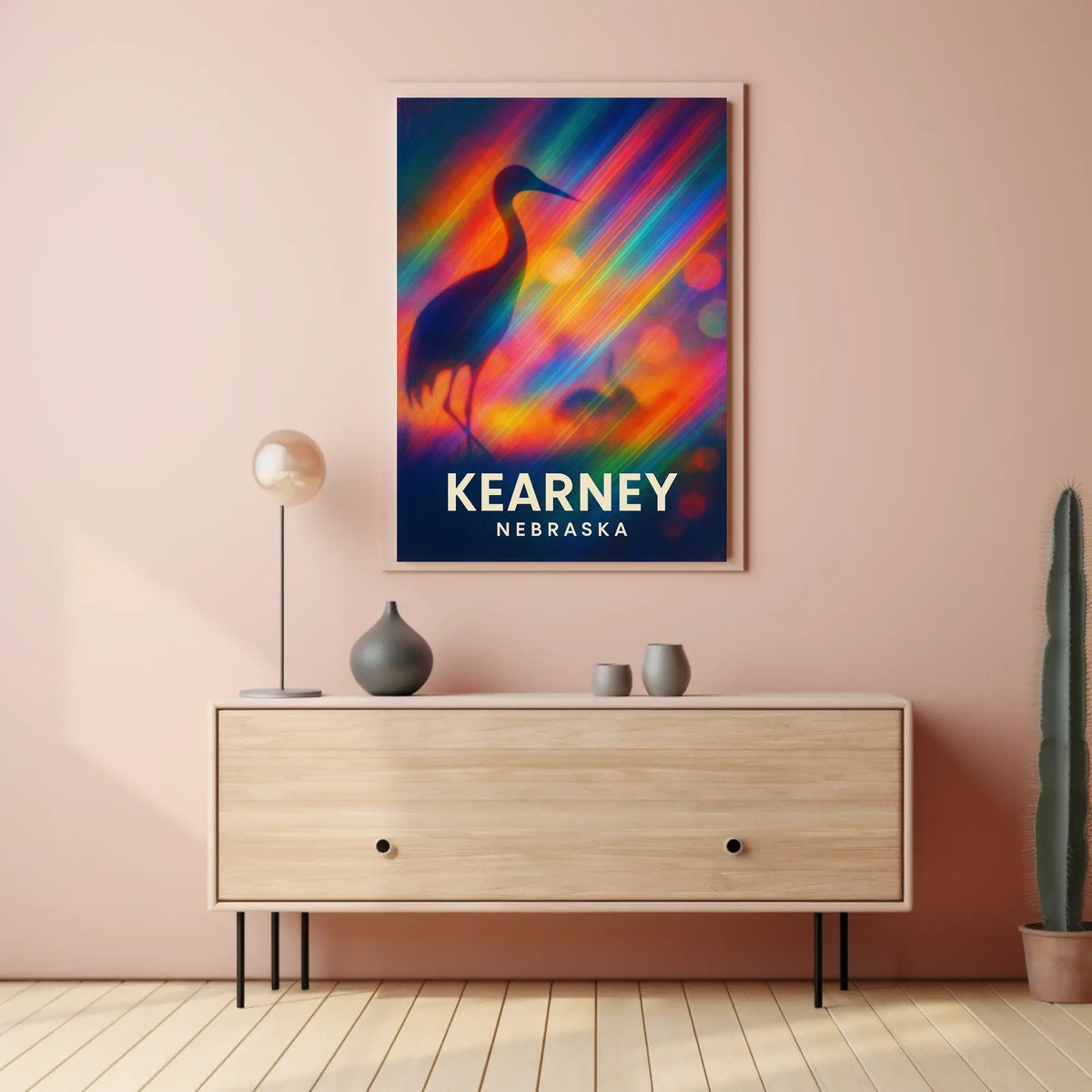 Crane Migration Wildlife Expressionism Collectors Poster