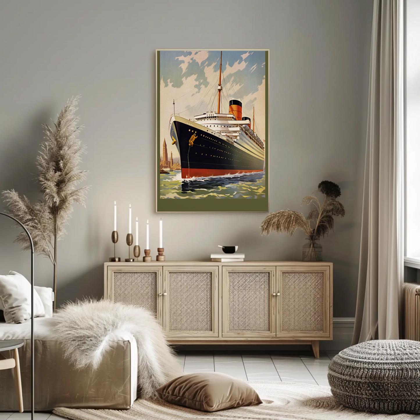 Ocean Liner Venice Skyline Maritime Poster Travel Poster