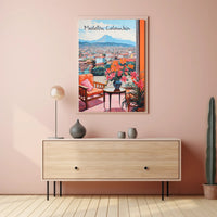 Medellín Balcony View with Vibrant Cityscape Poster
