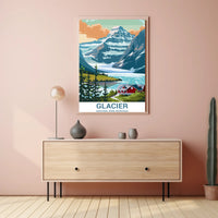 Scenic View of Glacier National Park Travel Poster