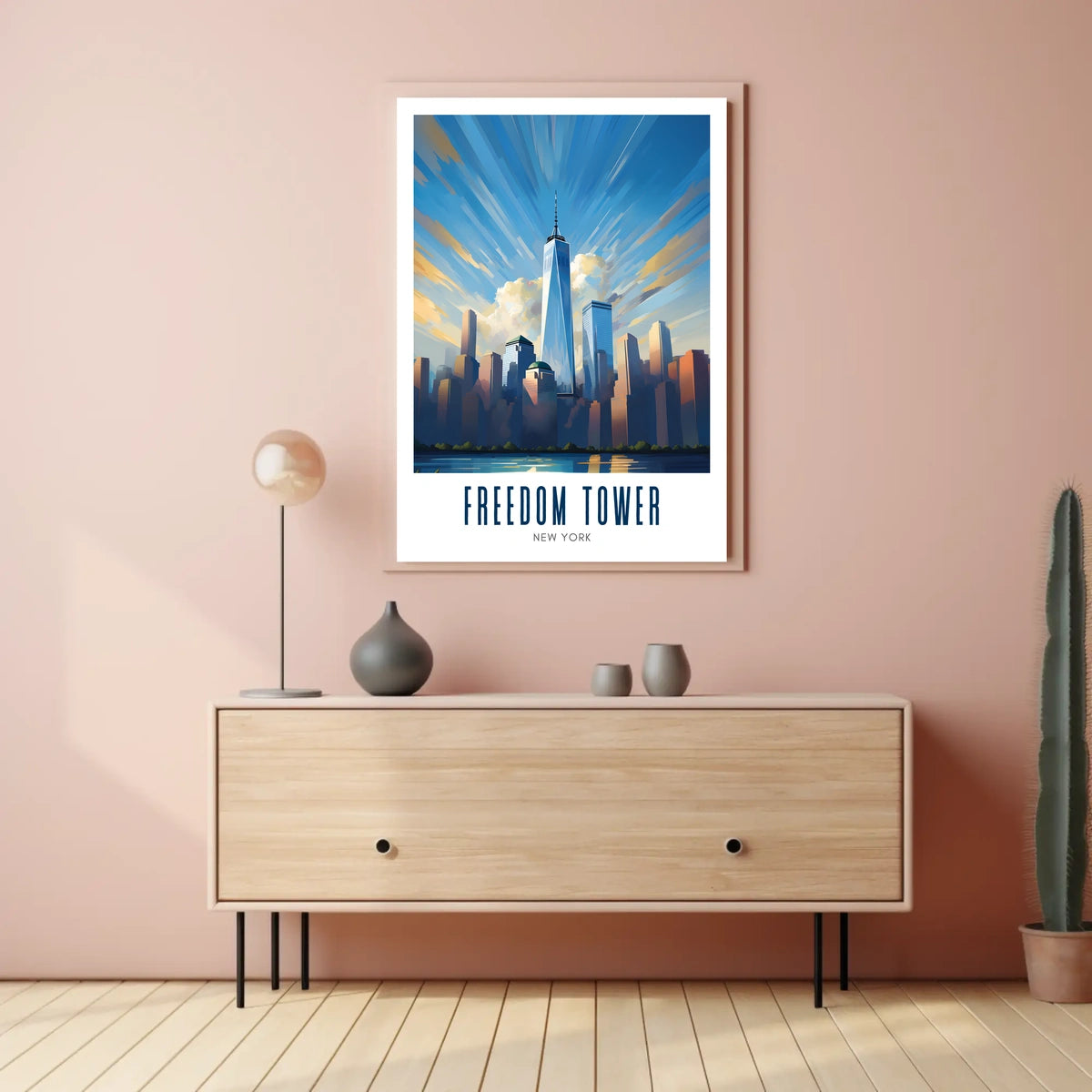 Freedom Tower NYC Skyline City Poster Modern Wall Art