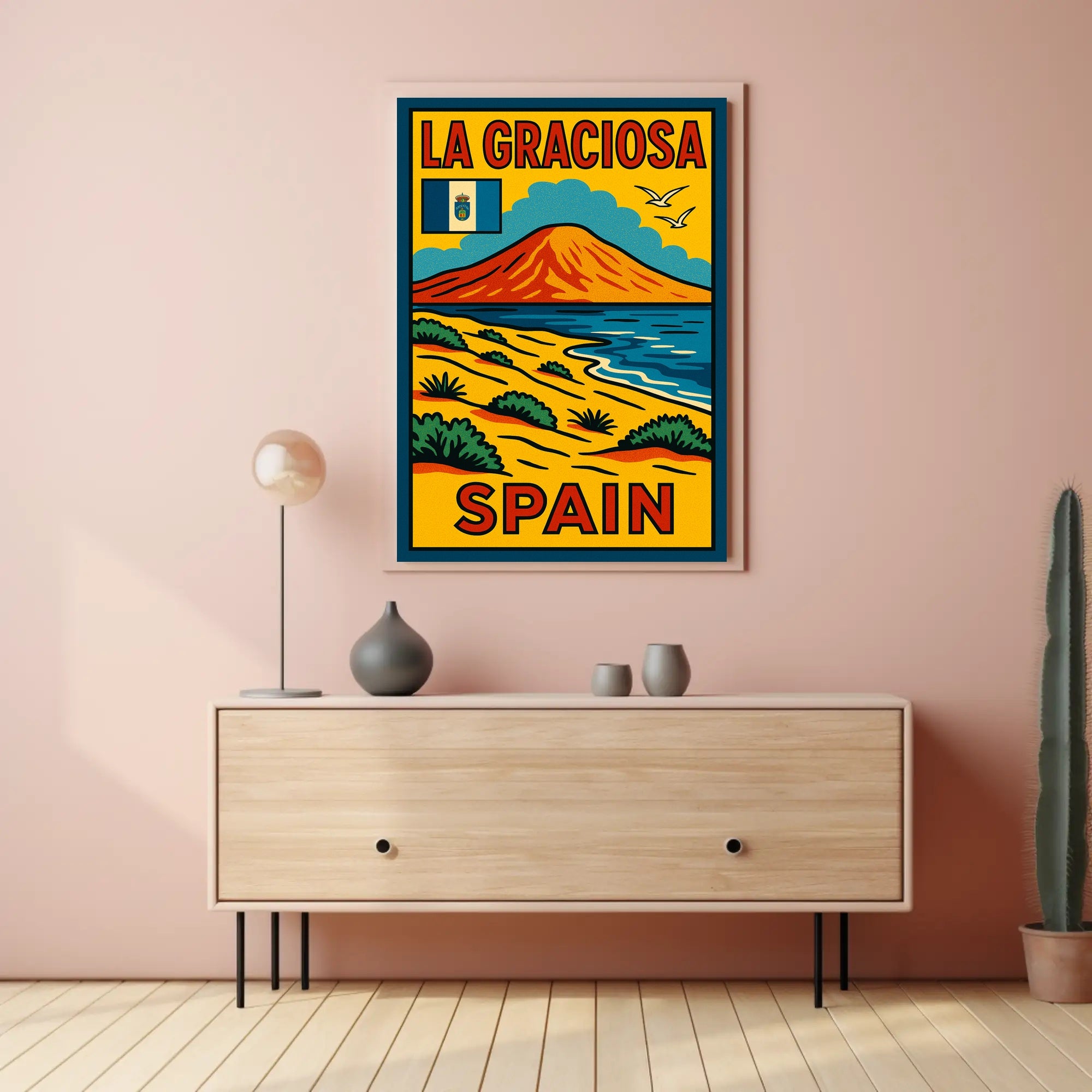La Graciosa Vintage Travel Adventure Scenic Coastal Landscape Poster PosterGoat