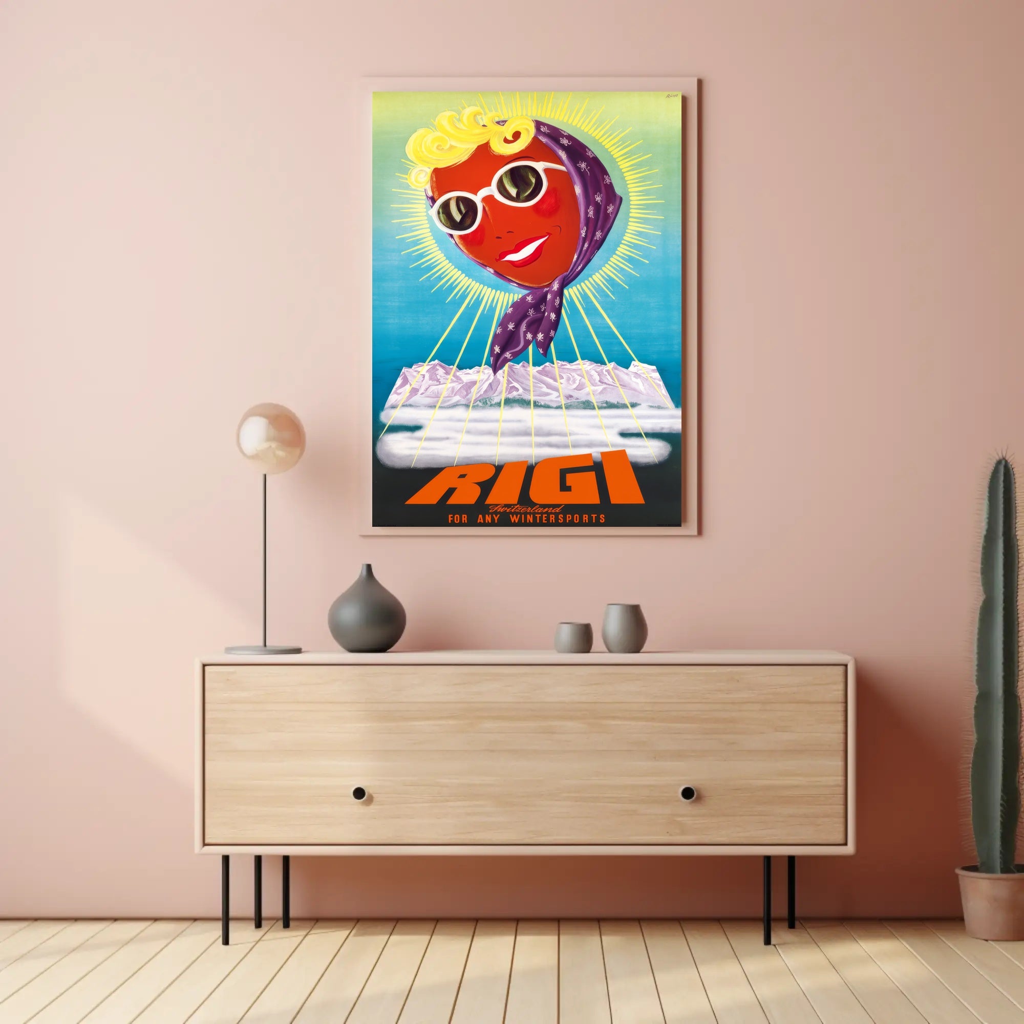 Rigi Switzerland Winter Adventure Retro Travel Poster PosterGoat