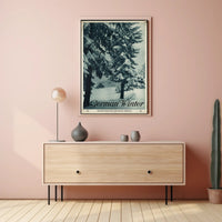 Serene Snowy Landscape Vintage Travel Poster PosterGoat