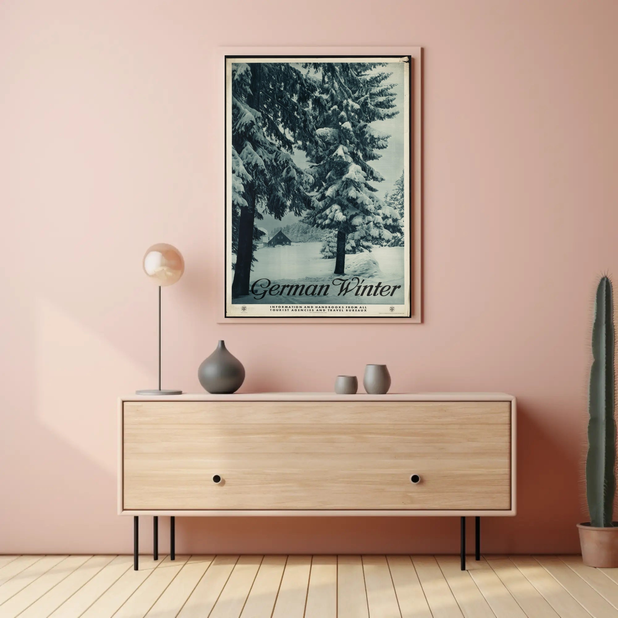 Serene Snowy Landscape Vintage Travel Poster PosterGoat