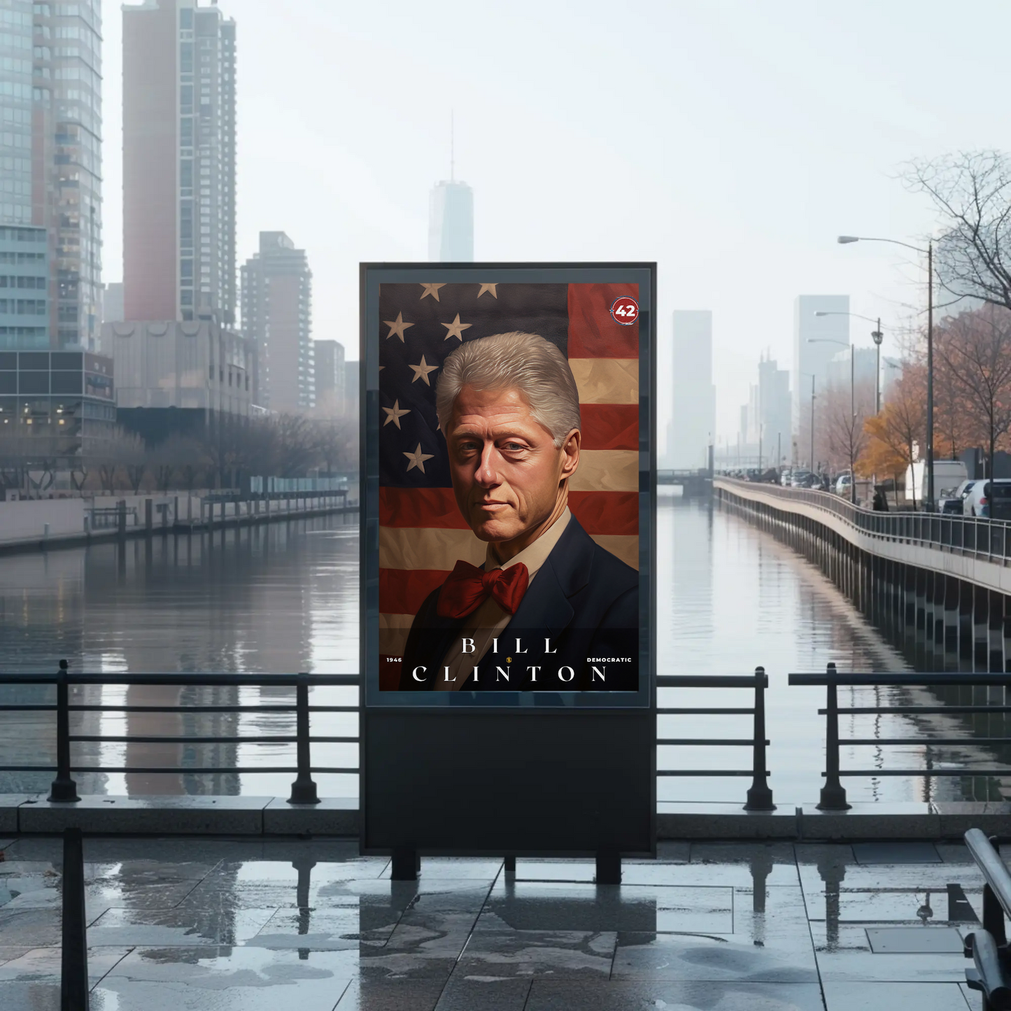 Bill Clinton 42nd President Of The United States Portrait