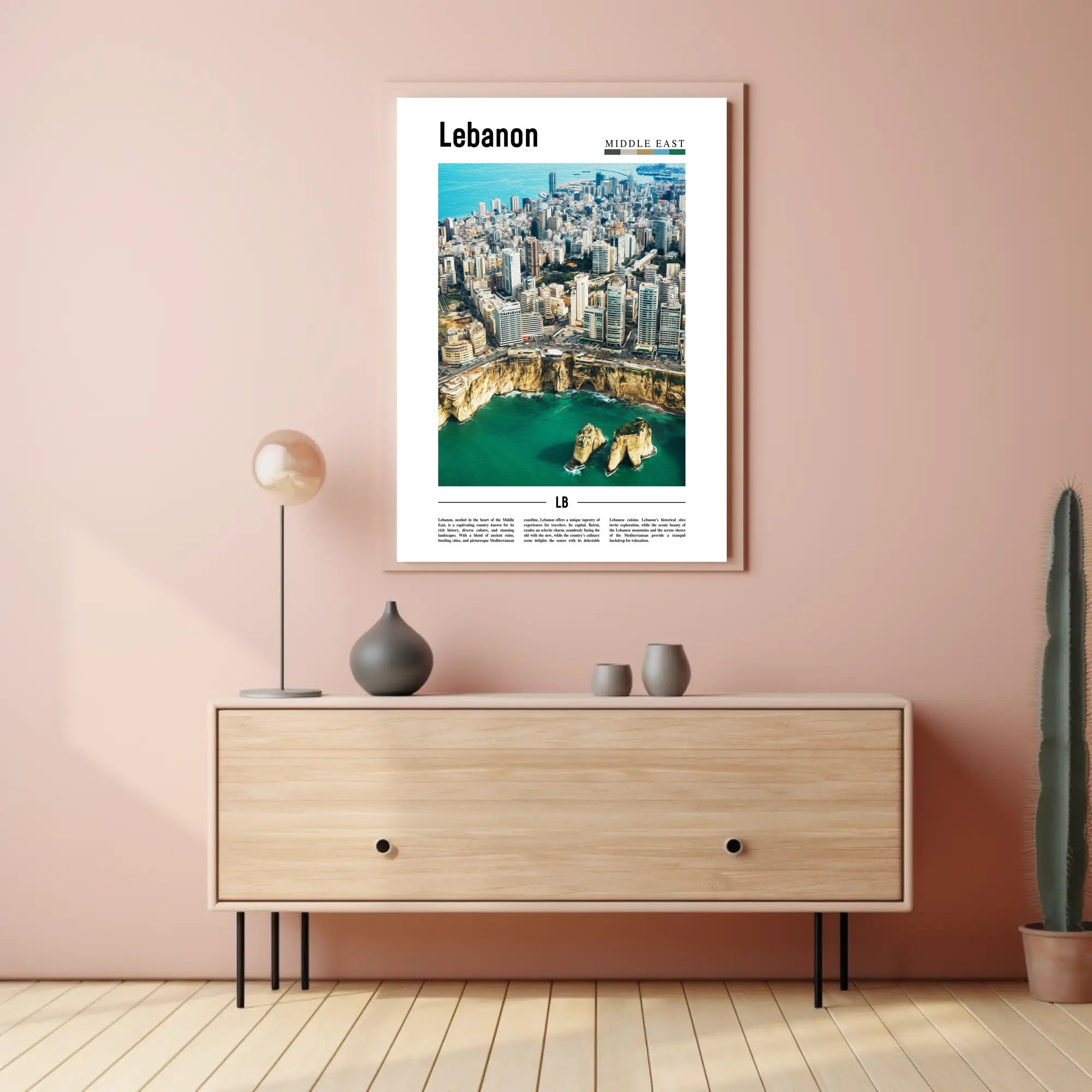 Beirut Skyline Vivid Urban Landscape Travel Poster PosterGoat