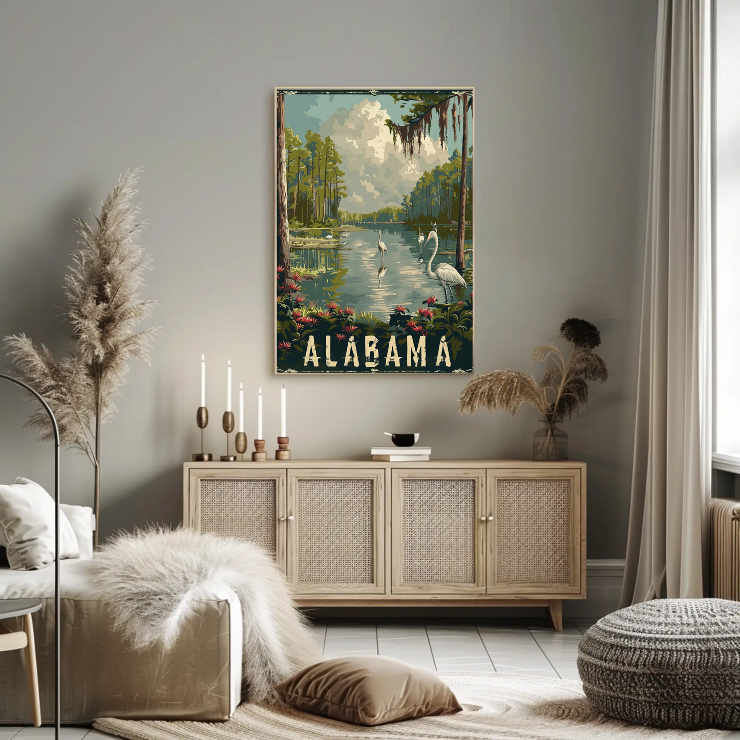 Alabama Wetlands and Herons Travel Poster