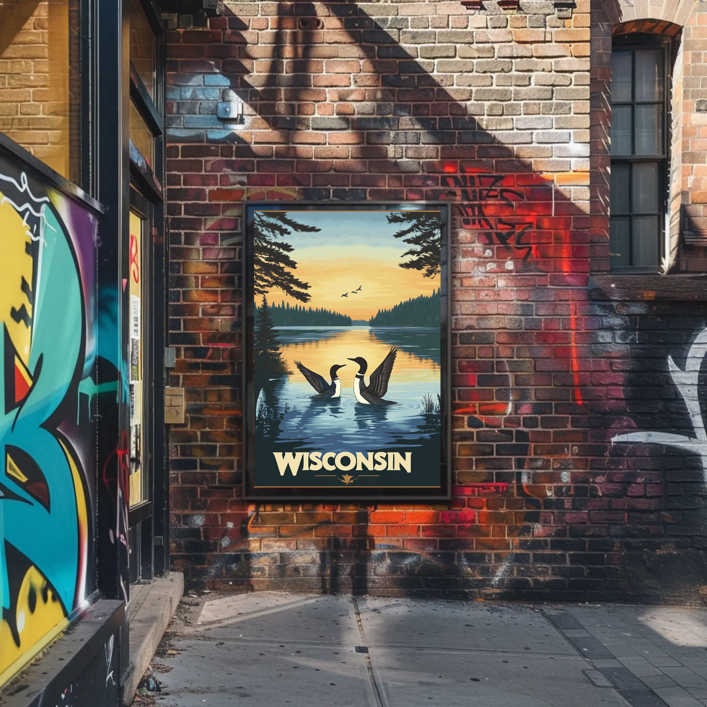 Wisconsin Lake Vintage Poster