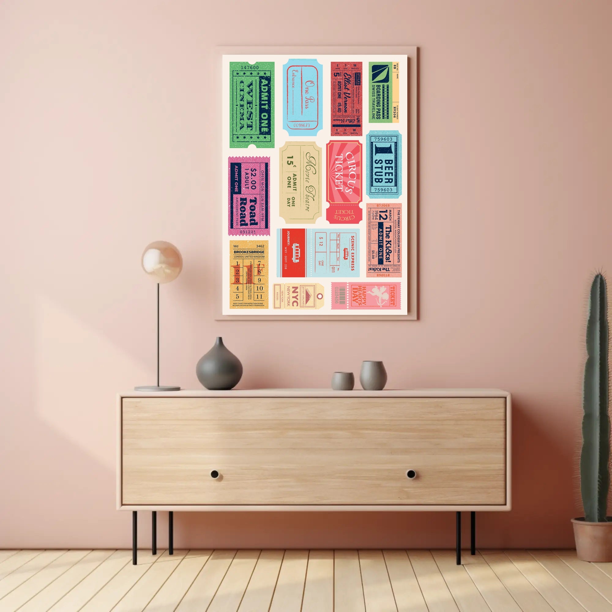 Vintage Nostalgia Ticket Collage: Travel Poster PosterGoat