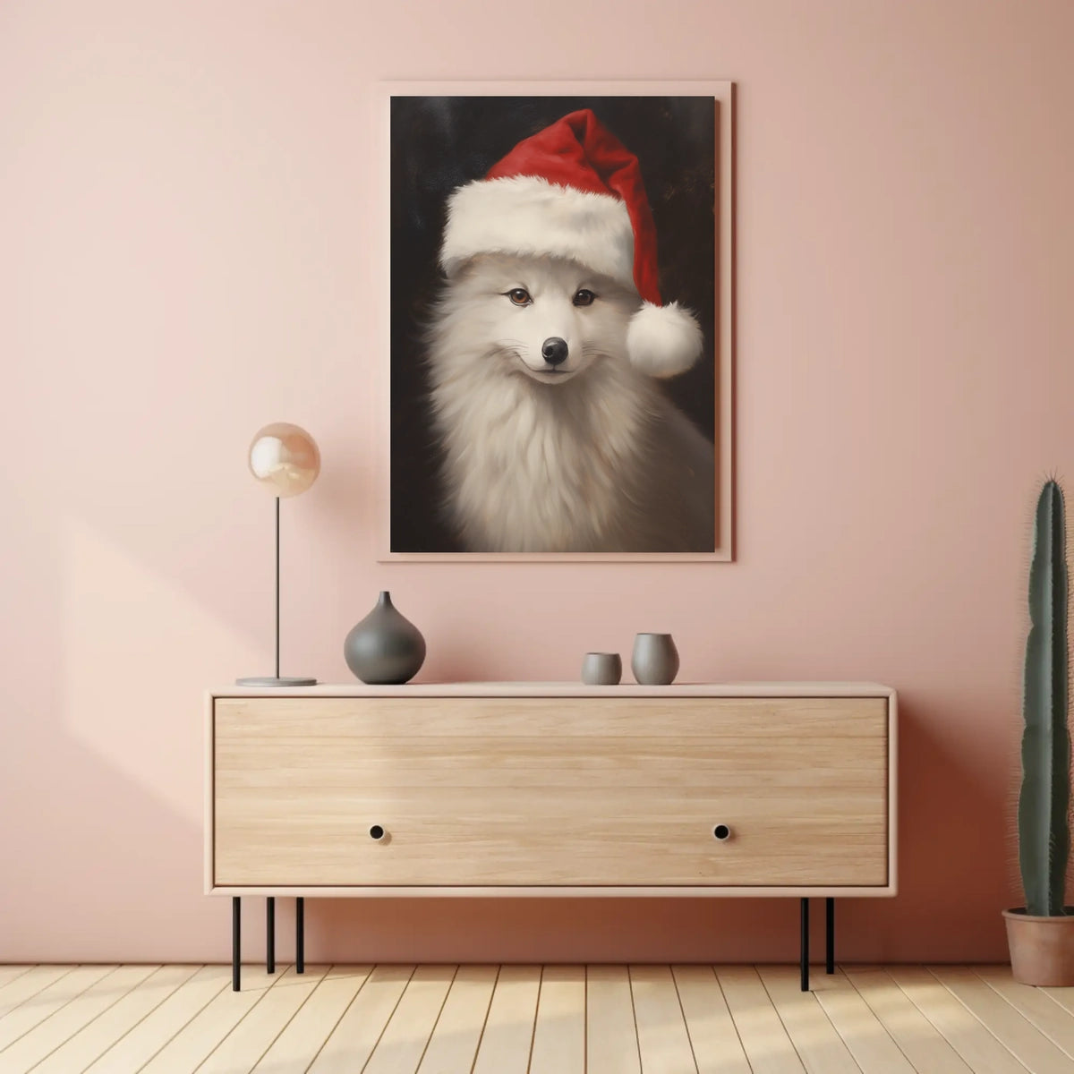 Festive Arctic Fox Poster