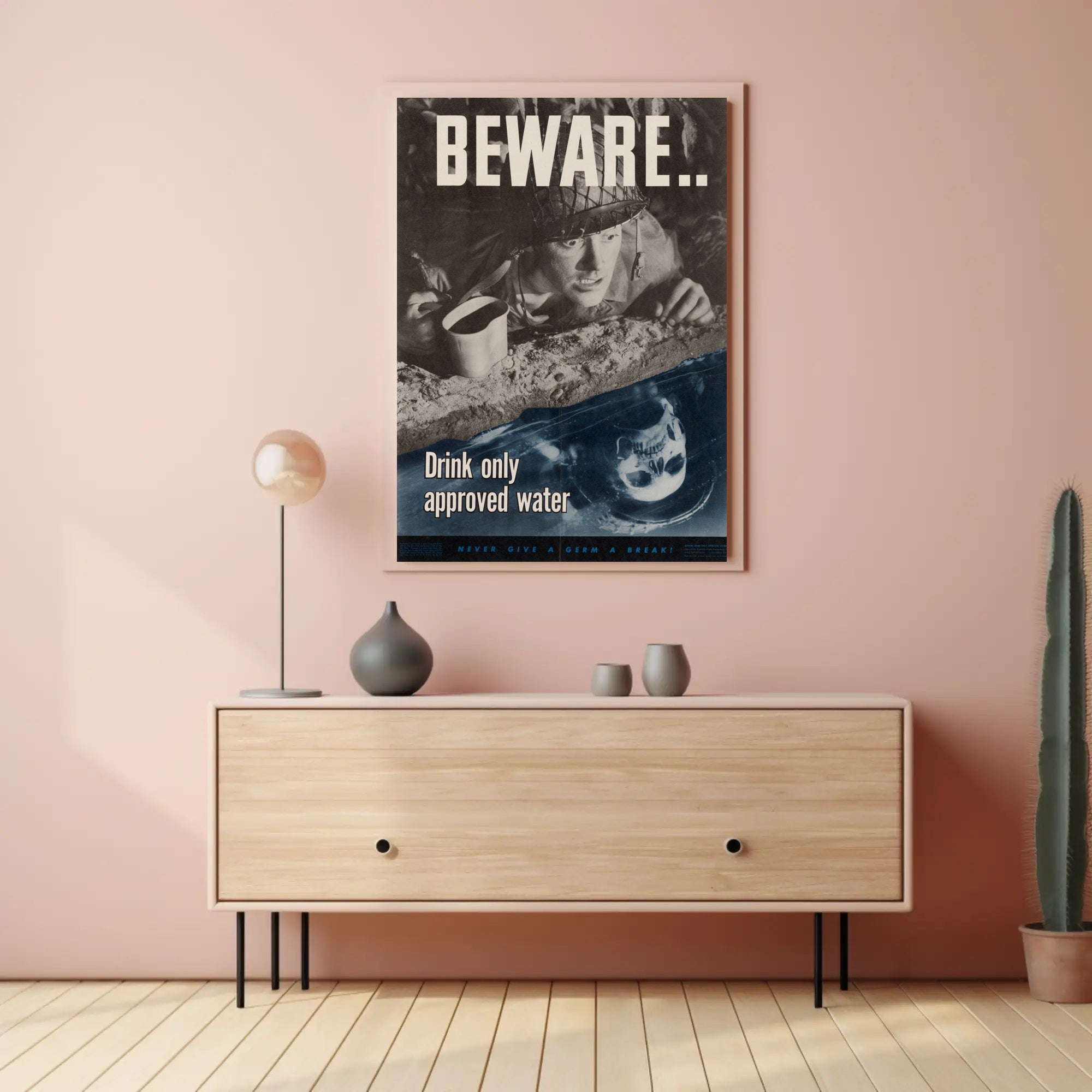 Beware Drink Only Approved Water WWII Poster PosterGoat