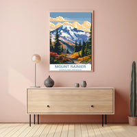 Mount Rainier Vintage National Park Adventure Poster