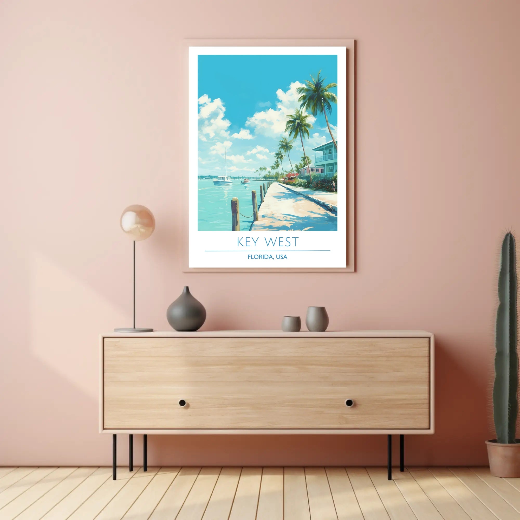 Key West Tropical Scene Travel Poster
