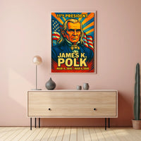 James K. Polk 11th President of the United States Colorful Comic Book Style Poster