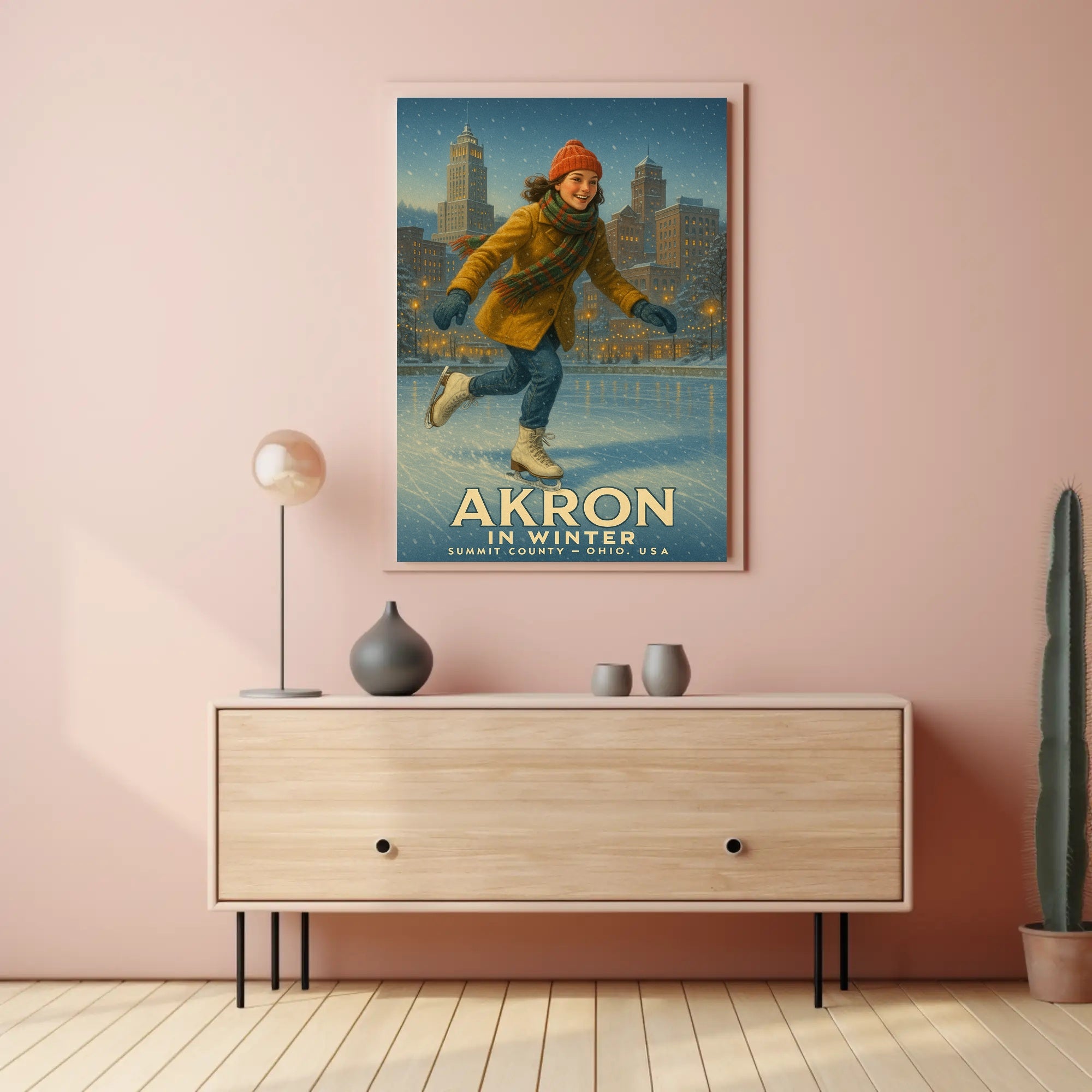 Akron in Winter Poster