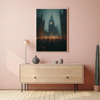 Post-Apocalyptic Cityscape Poster: Urban Ruins at Sunset PosterGoat