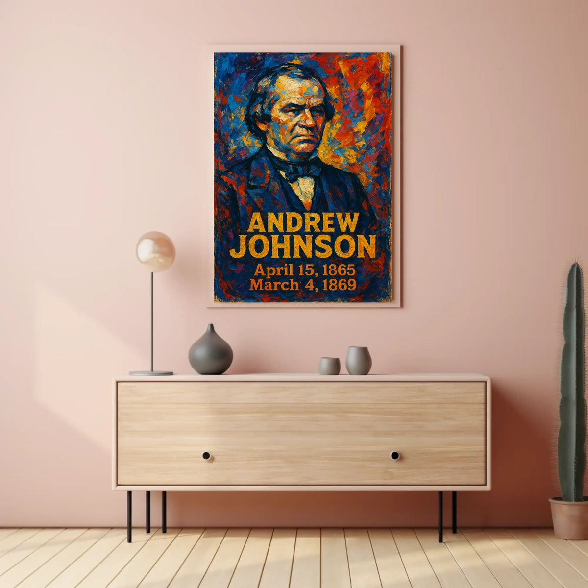 Andrew Johnson 17th President of the United States Glitch Hop Art Poster