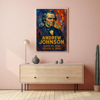 Andrew Johnson 17th President of the United States Glitch Hop Art Poster