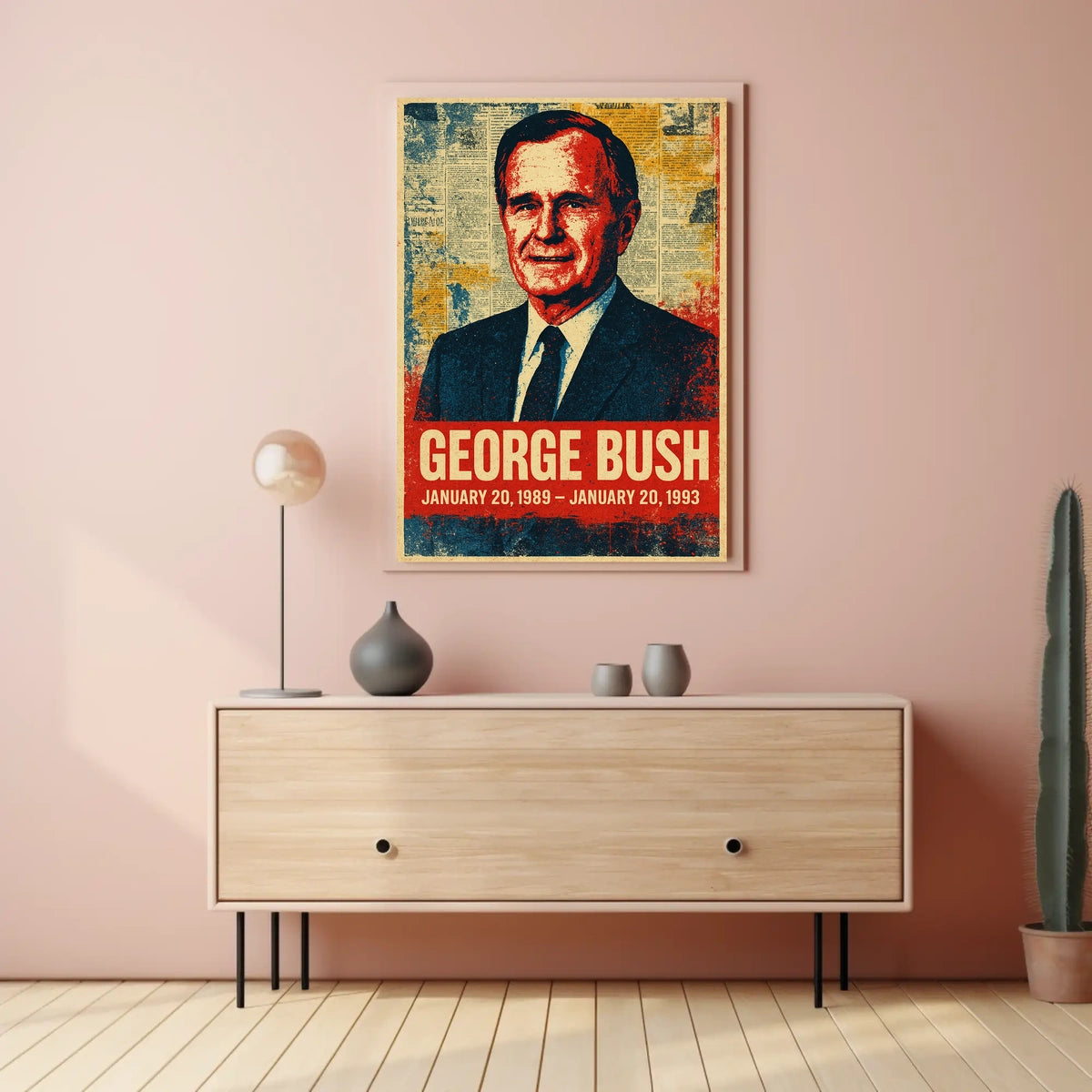 George H. W. Bush 41st President of the United States Street Art Mashup Poster