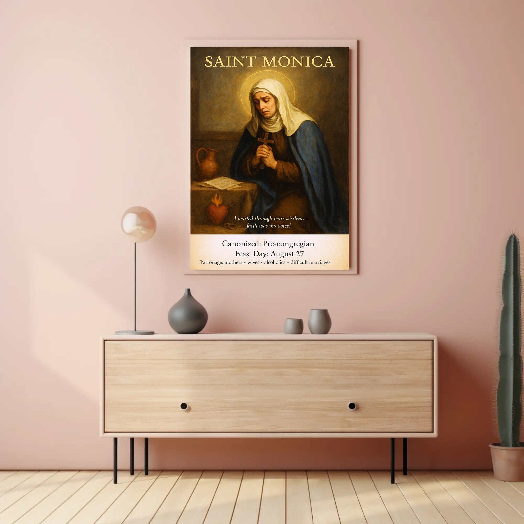 Saint Monica  Patron of Mothers and Wives Poster PosterGoat