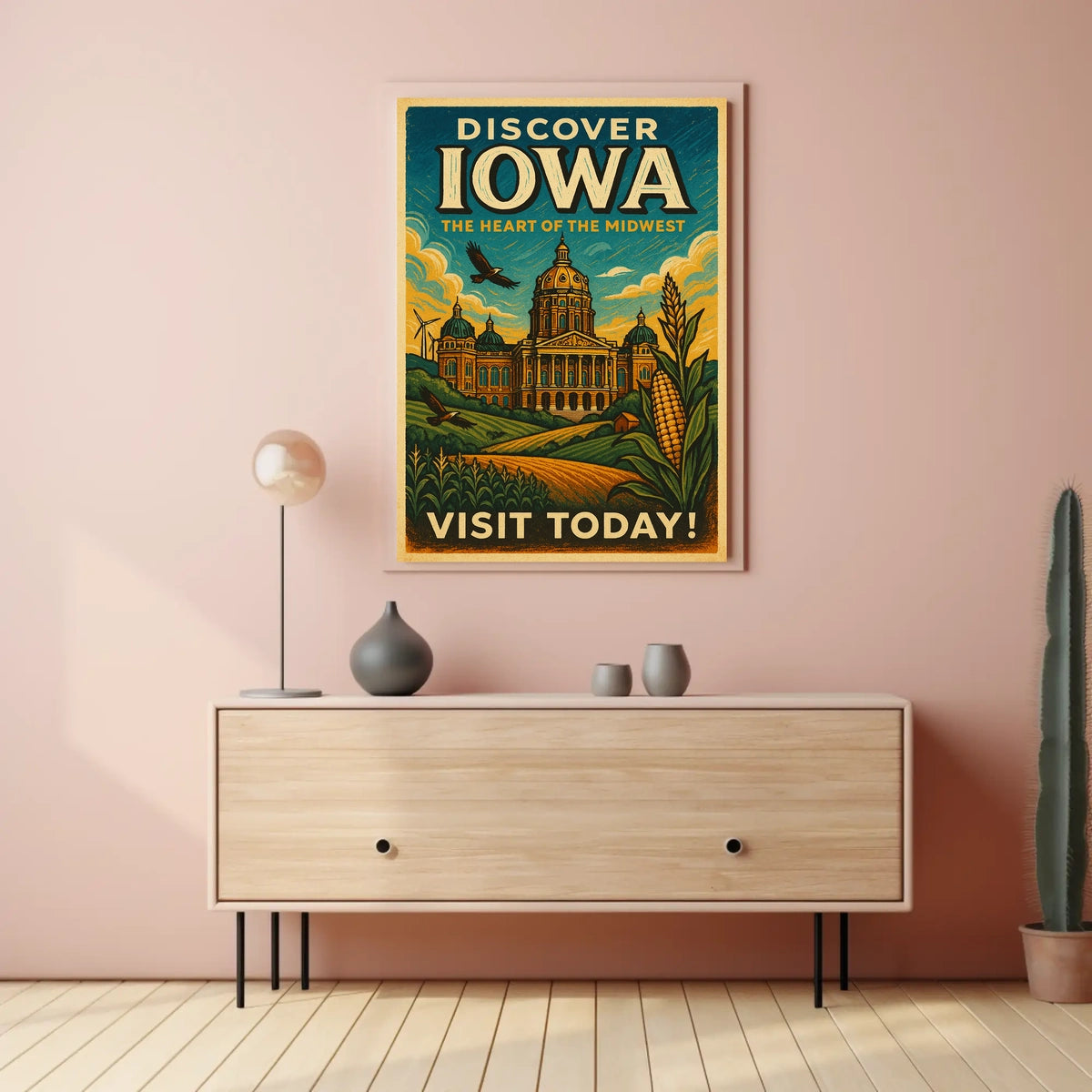 Discover Iowa The Heart of the Midwest Poster