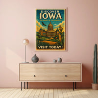 Discover Iowa The Heart of the Midwest Poster