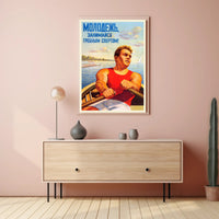 Rowing Strength Vintage Soviet Propaganda Sports Poster