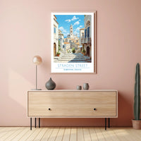 Dubrovnik Straden Street Travel Scene Poster