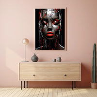 Futuristic Abstract Face Poster: Digital Art Print