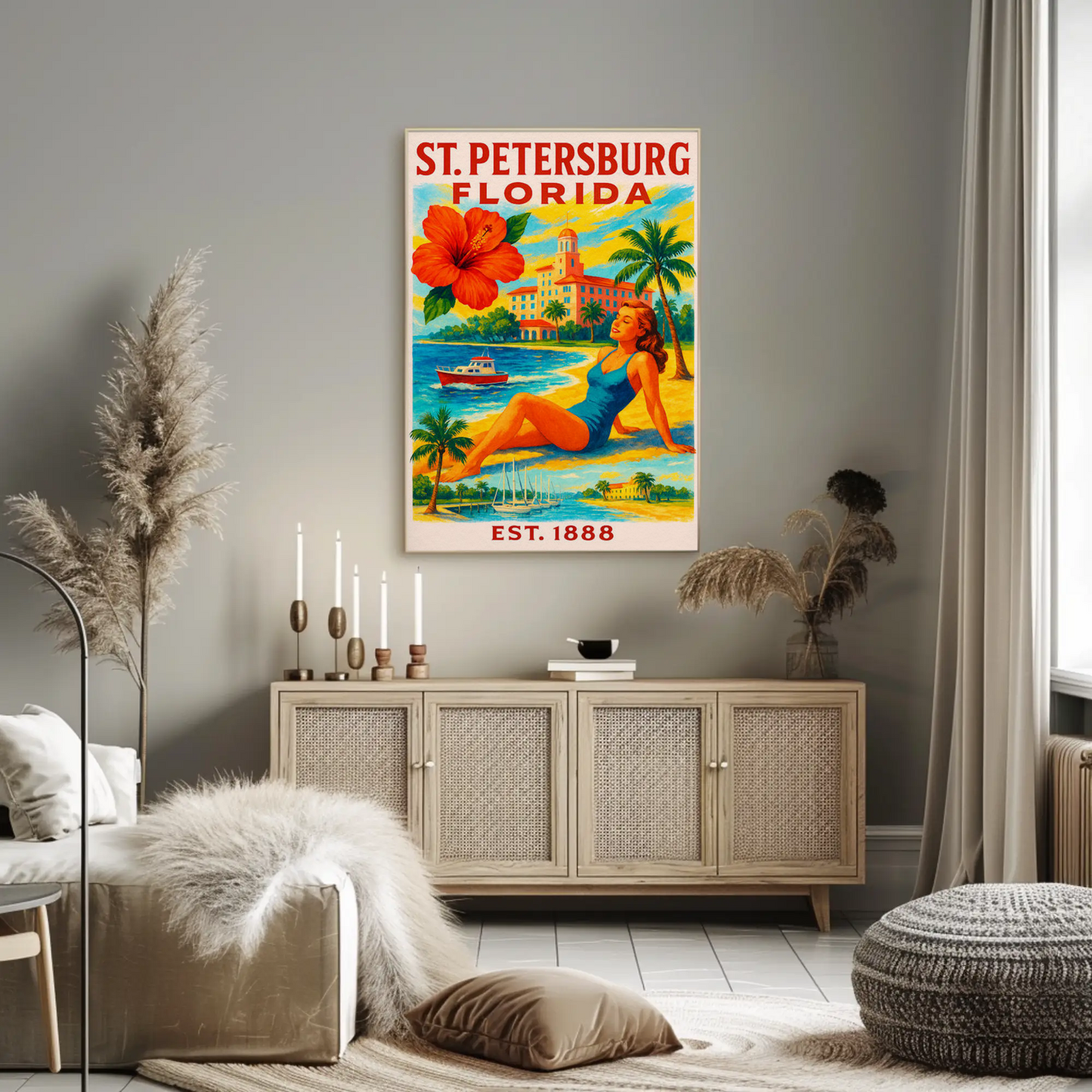 St Petersburg Florida Beach Resort Sunshine Girl Poster
