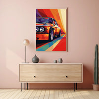 Classic Car Pop Art Poster in Vibrant Illustration PosterGoat