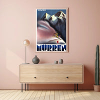 Ski Adventure in Mürren Vintage Travel Poster PosterGoat