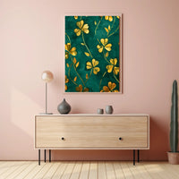 Golden Clovers Luxury Art Print Abstract or Artistic Poster