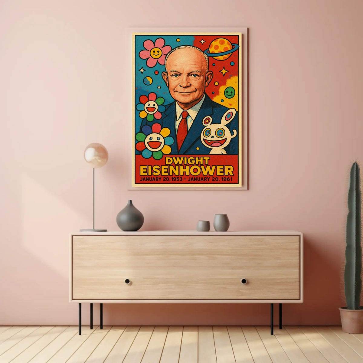 Eisenhower Pop Art Poster: Playful Presidential Tribute