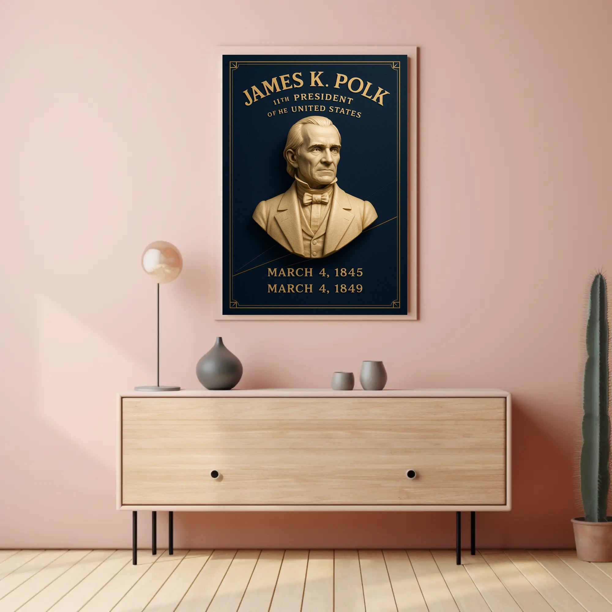 James K. Polk Vintage Historical Presidential Poster PosterGoat