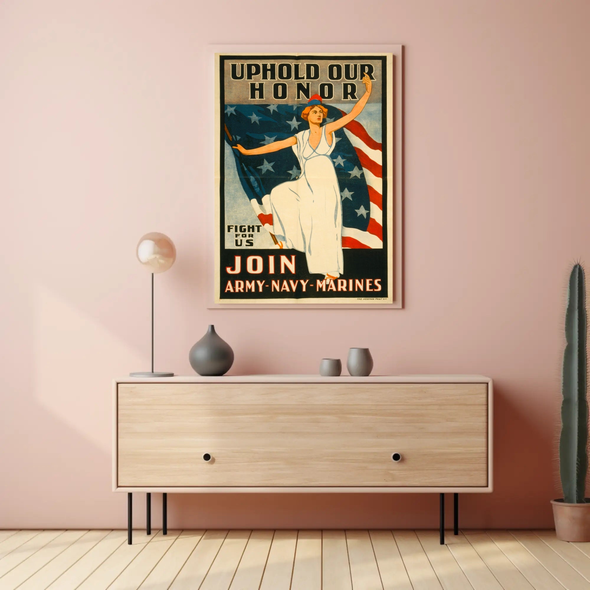 Liberty Lady Vintage Military Recruitment Poster