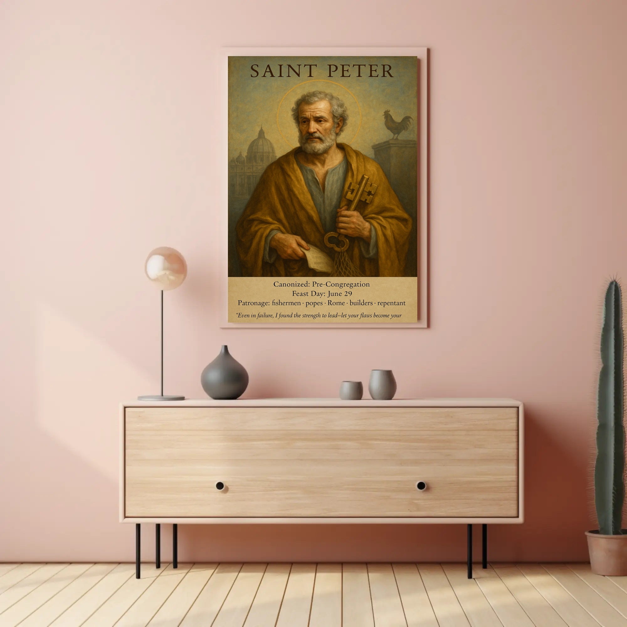 Saint Peter Religious Portrait Poster - Inspirational and Educational Poster
