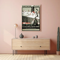 Anchor Line Vintage Transatlantic Voyage Poster