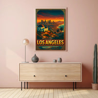 Los Angeles Dreamscape Poster Vintage Travel Print