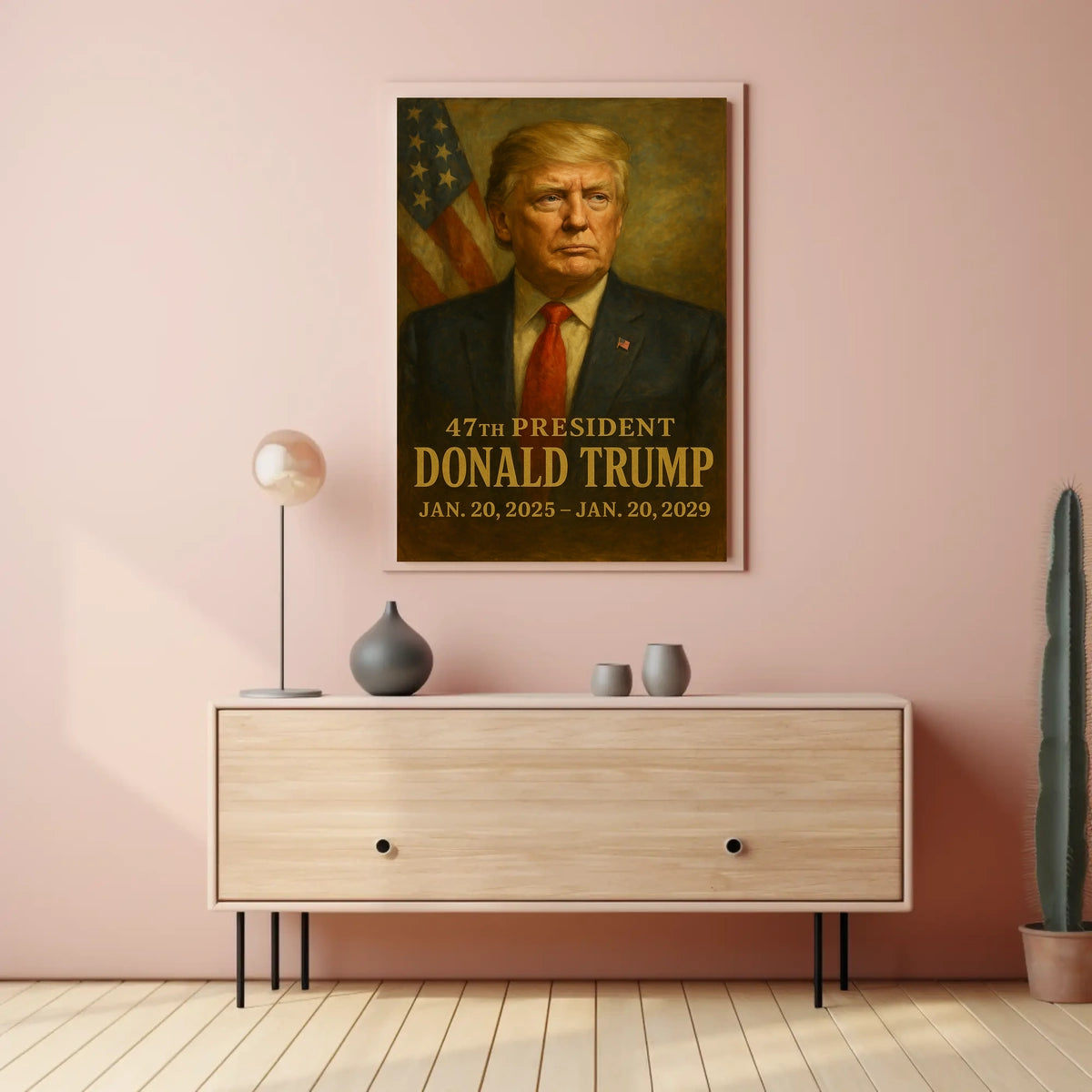 Patriotic Trump 47th President Vintage Scenic Poster