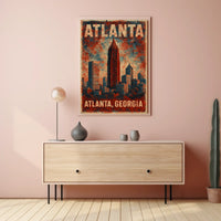 Atlanta Skyline Cityscape Wanderlust Poster
