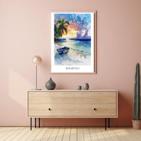 Mauritius Sunset Beach Travel Poster PosterGoat