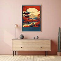 Tranquil Autumn Landscape Pagoda Poster