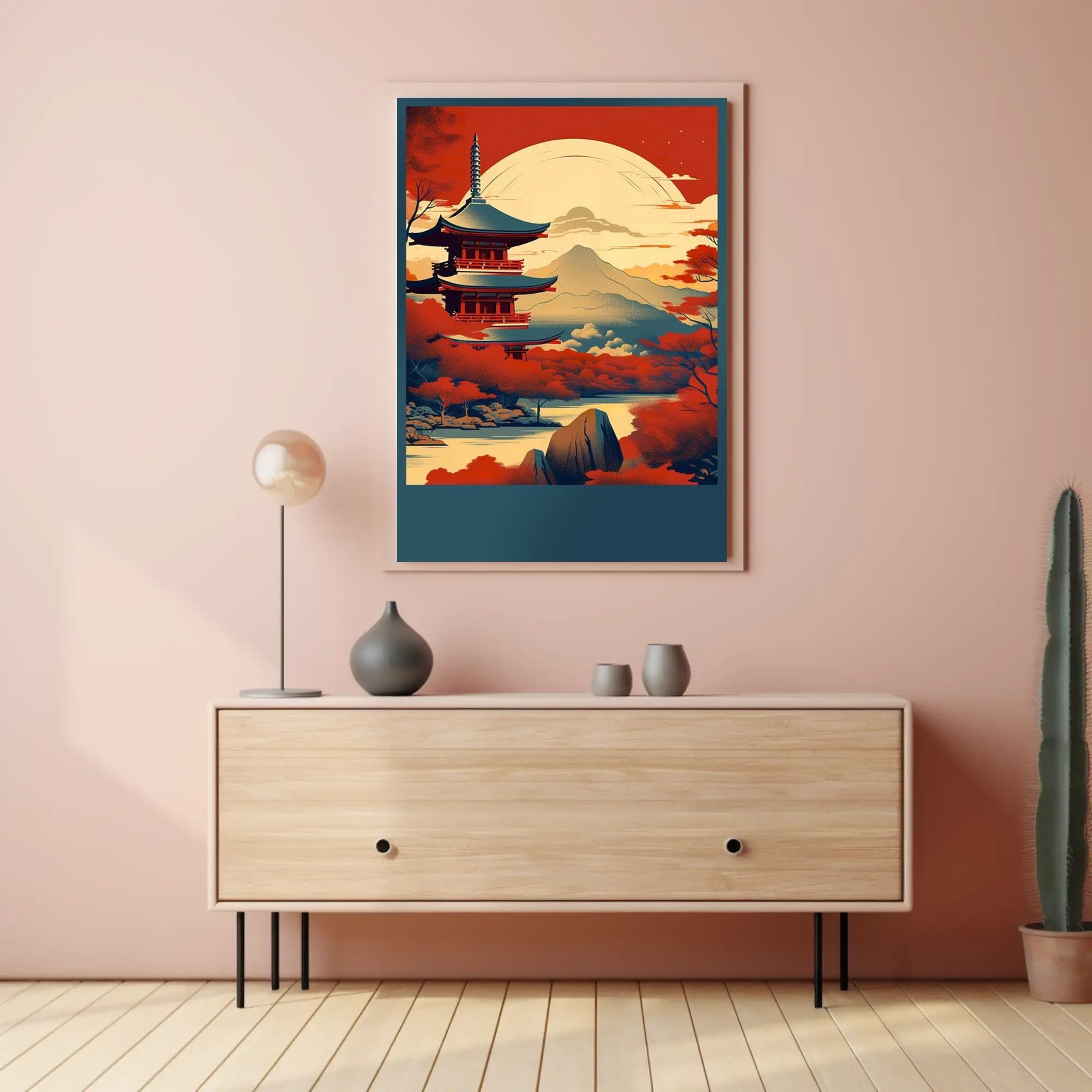 Tranquil Autumn Landscape Pagoda Poster