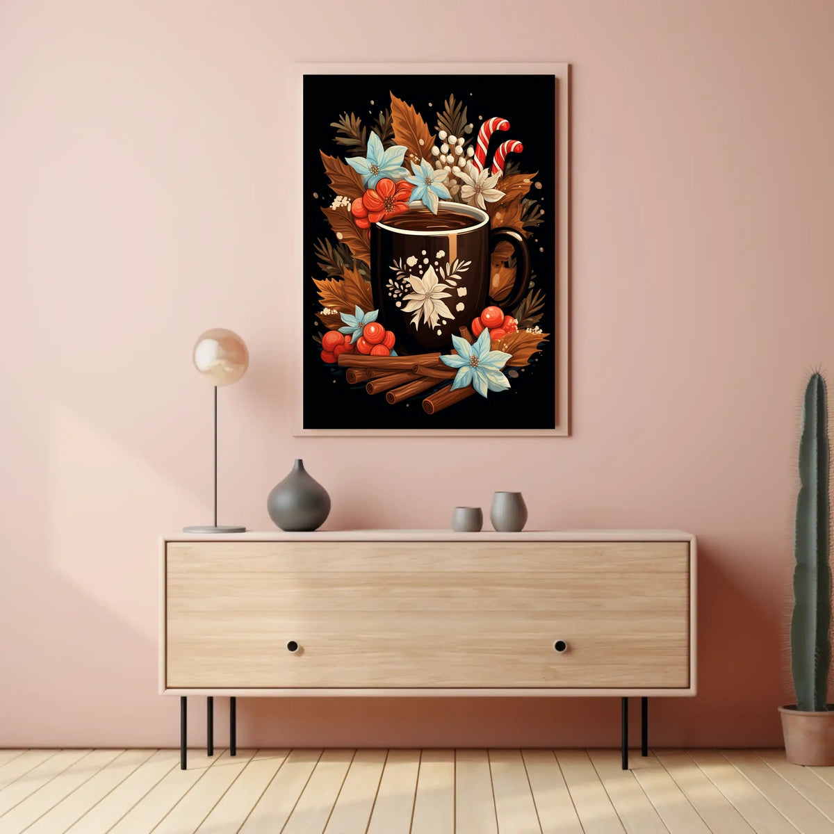 Cozy Holiday Beverage Art Poster - Abstract or Artistic Poster