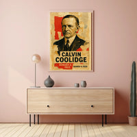 Calvin Coolidge 30th President of the United States Layered paper Collage Poster